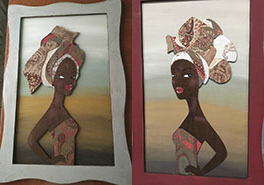 Cuadros retrato negrita Dos cuadros retrato negrita, manualidades Llibreria Yoli
