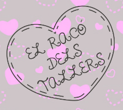 Logotipo El Racó dels Tallers sección manualidades Logotipo de la sección de manualidades de Librería Yoli, dibujado un corazón y en el interior: El Racó dels Tallers
